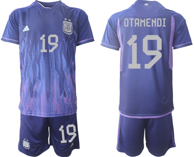 Men 2022 World Cup National Team Argentina away purple 19 Soccer Jerseys